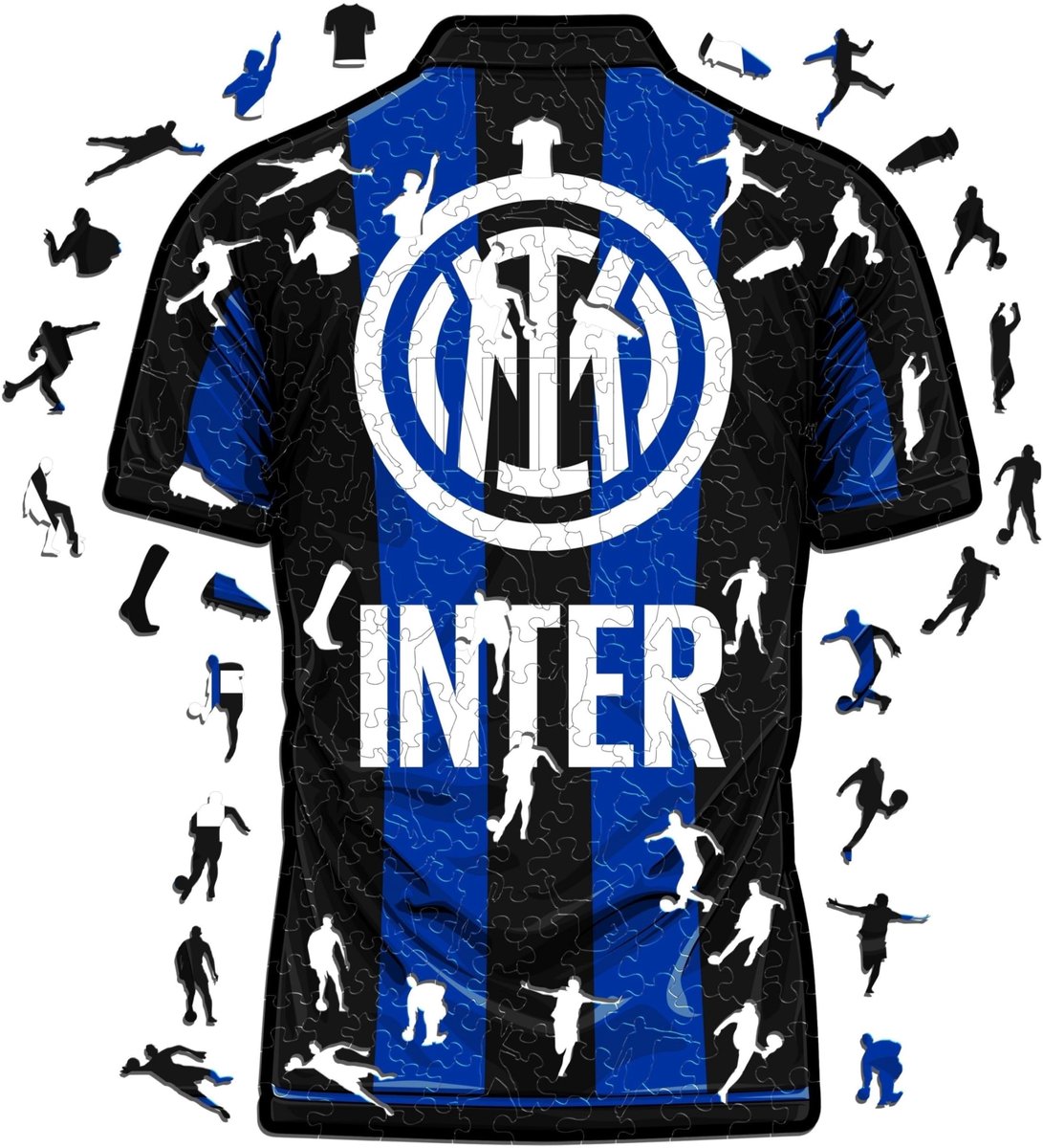 Solidchoice - Inter Jersey Houten Puzzel voor Volwassenen en Kinderen