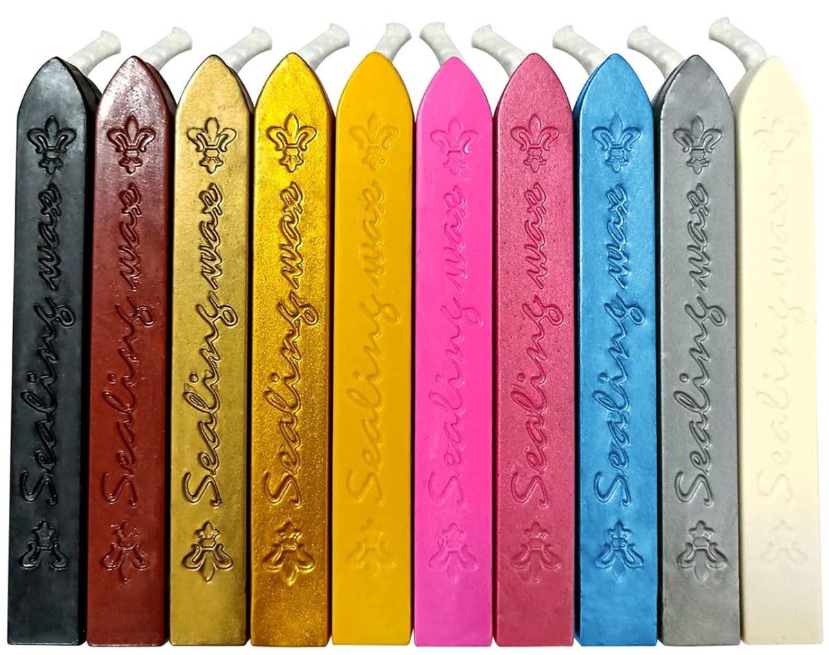 Solidchoice - Set van 10 Retro Wax Sealing Sticks in Diverse Kleuren