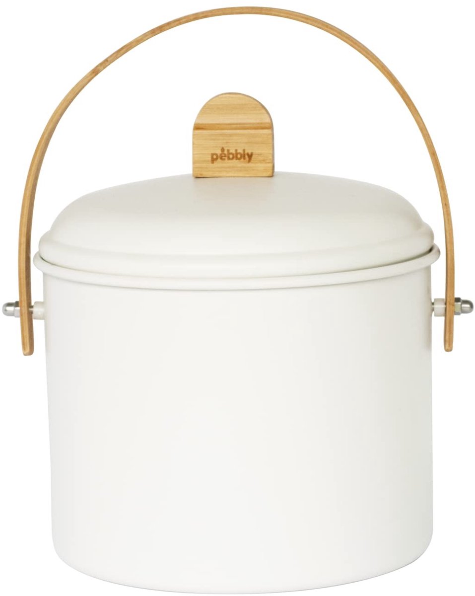Solidchoice - Compostemmer van Staal met Bamboe Handvat, 3.5L