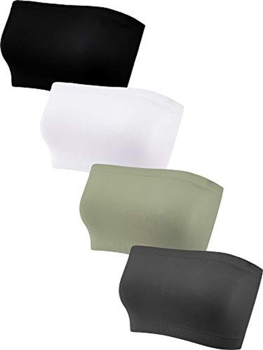 Solidchoice - Set van 4 Strapless Bralettes in Diverse Kleuren