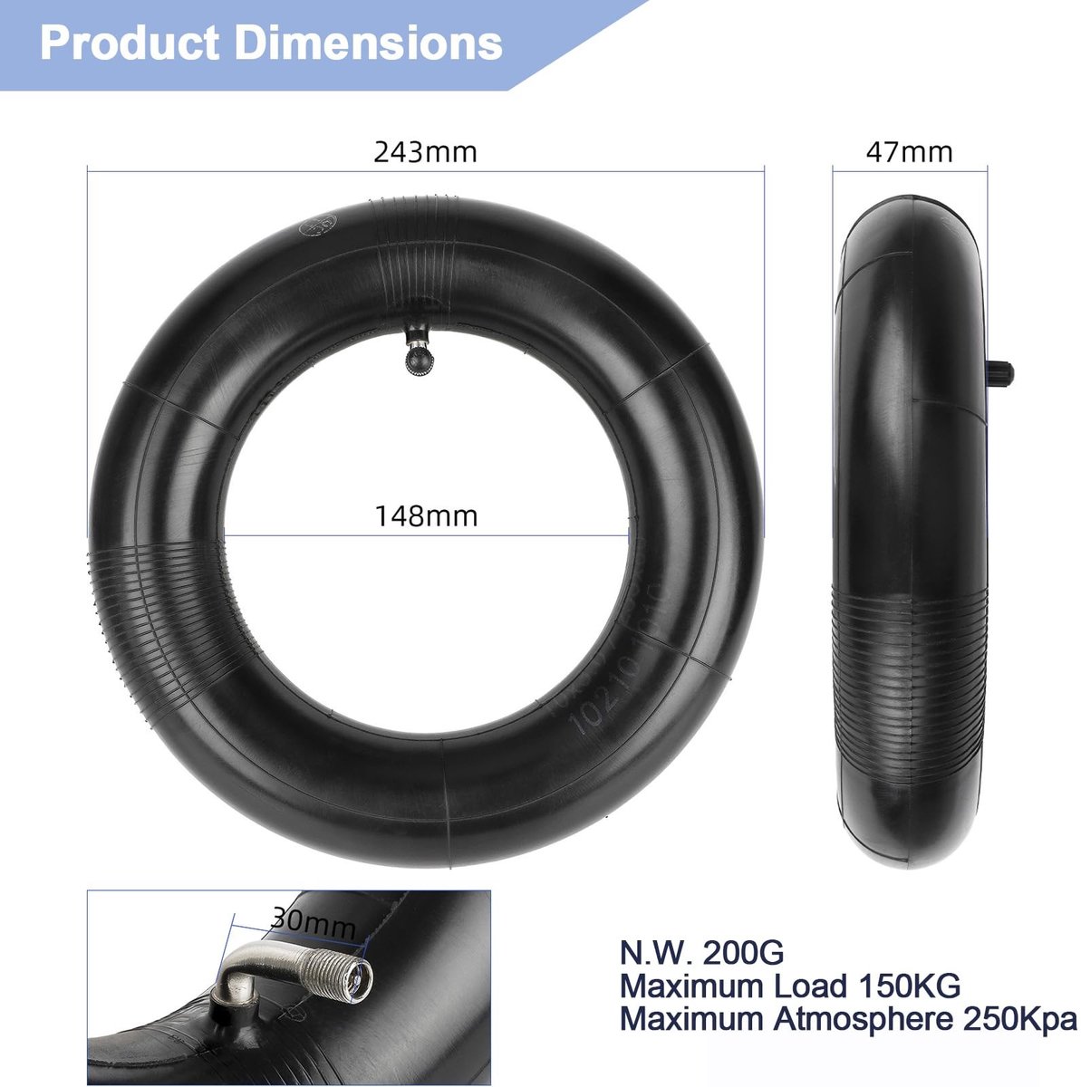 Solidchoice - Dikke Binnenband voor Elektrische Steps 10 x 3 Inch