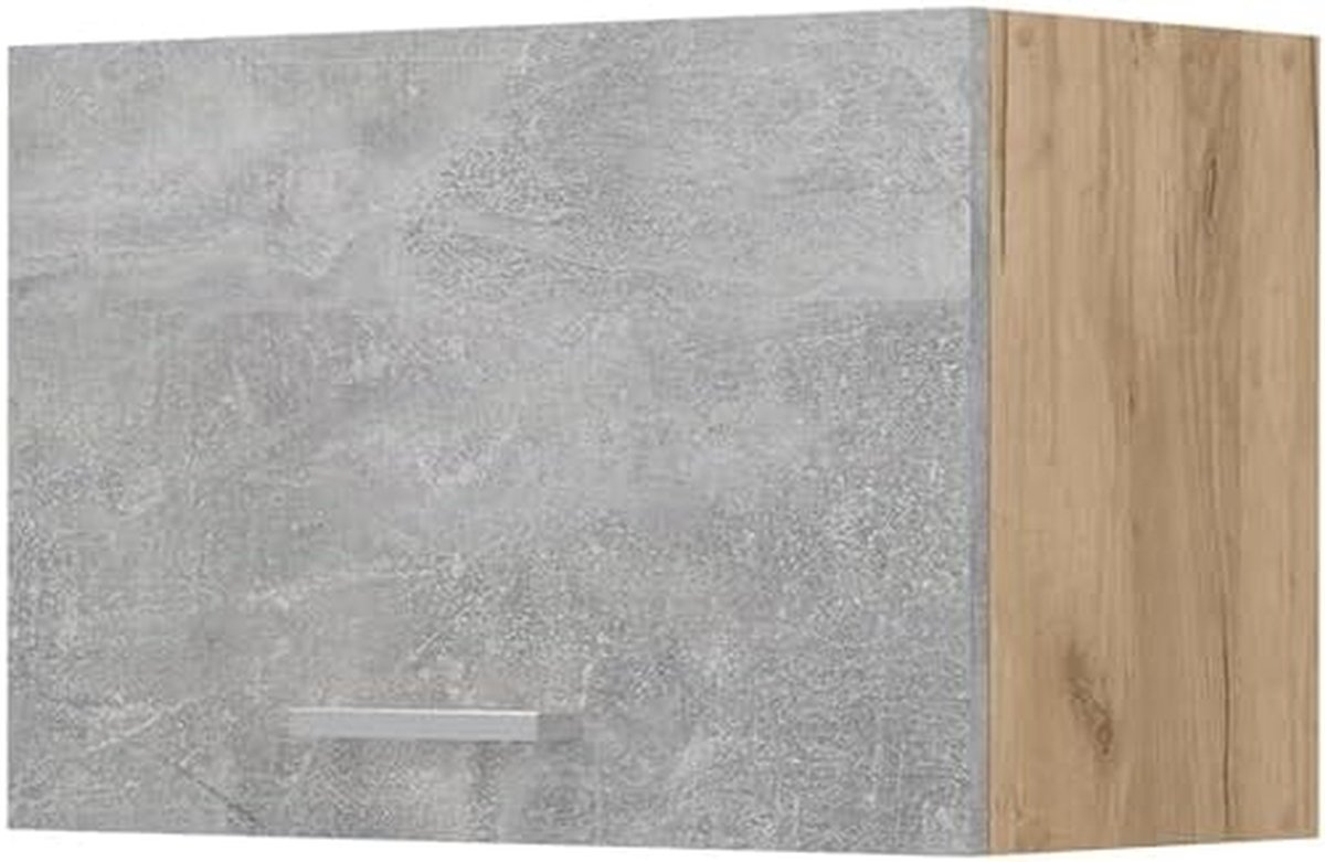 Wandkast Keuken - Bovenkast Keuken - Keuken Organiseren - Eenvoudig Uitbreidbaar - 60 cm Breed - Betonlook