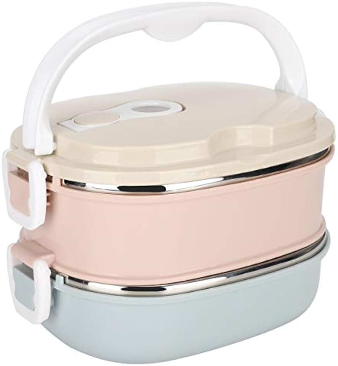 boxen, Thermisch Geïsoleerde Lunchcontainers voor Warm Eten, Roestvrijstalen Geïsoleerde Thermische Voedselcontainer, Student Draagbare Warme Voedselverwarmer (Dubbele laag)