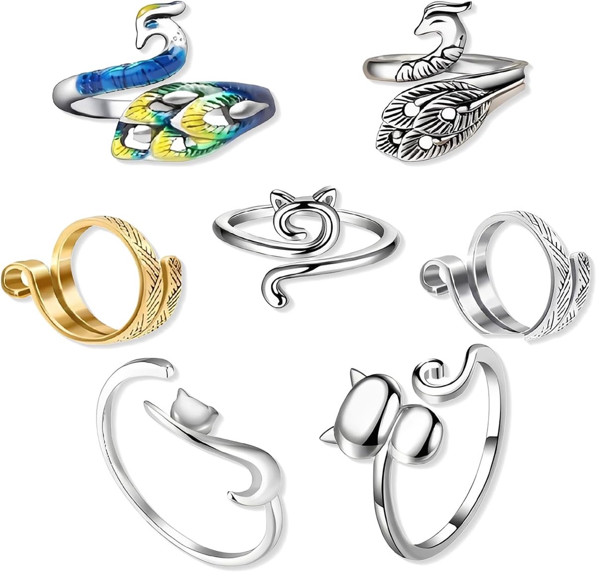 Haaknaalden, vingerringen om te breien, open ringen voor garen, verstelbare ringen, gevlochten snelle haken, accessoires, cadeaus voor moeder en oma