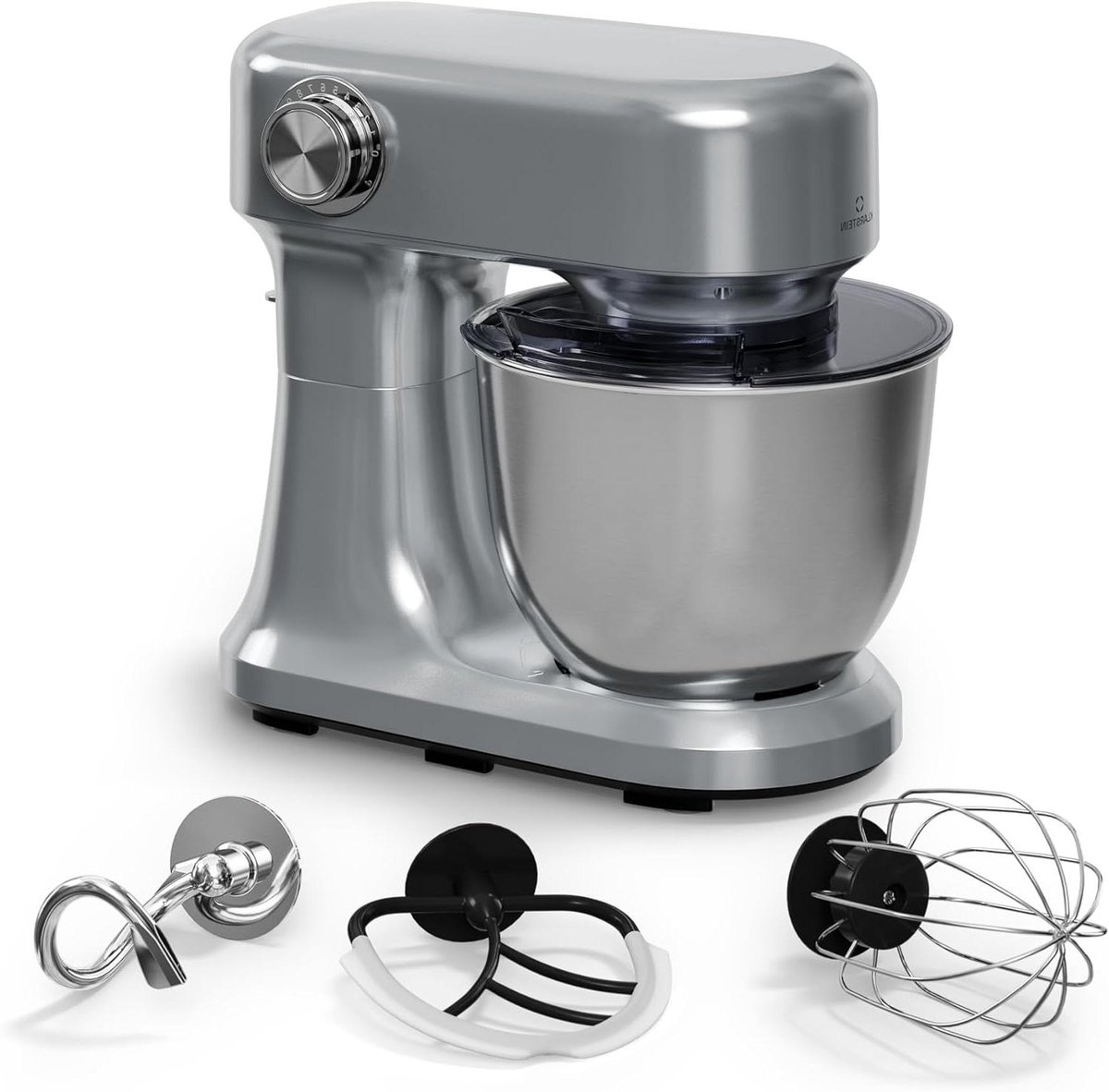 Staande Mixer - Keukenmachine Bakken - Zelf Bakken - Planetaire Mengbeweging - 5 Liter Kom - Zilver