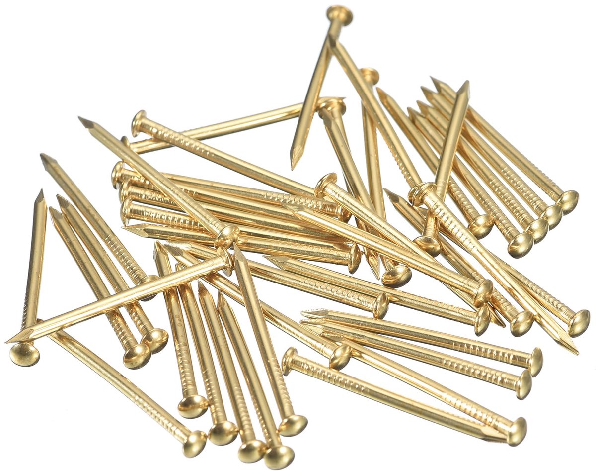 40 stuks kleine spijkers 1,5 mm x 25 mm (DxB) kleine messing spijkers hardware kleine spijkers voor decoratieve dozen doe-het-zelf hout woonaccessoires messing kleur