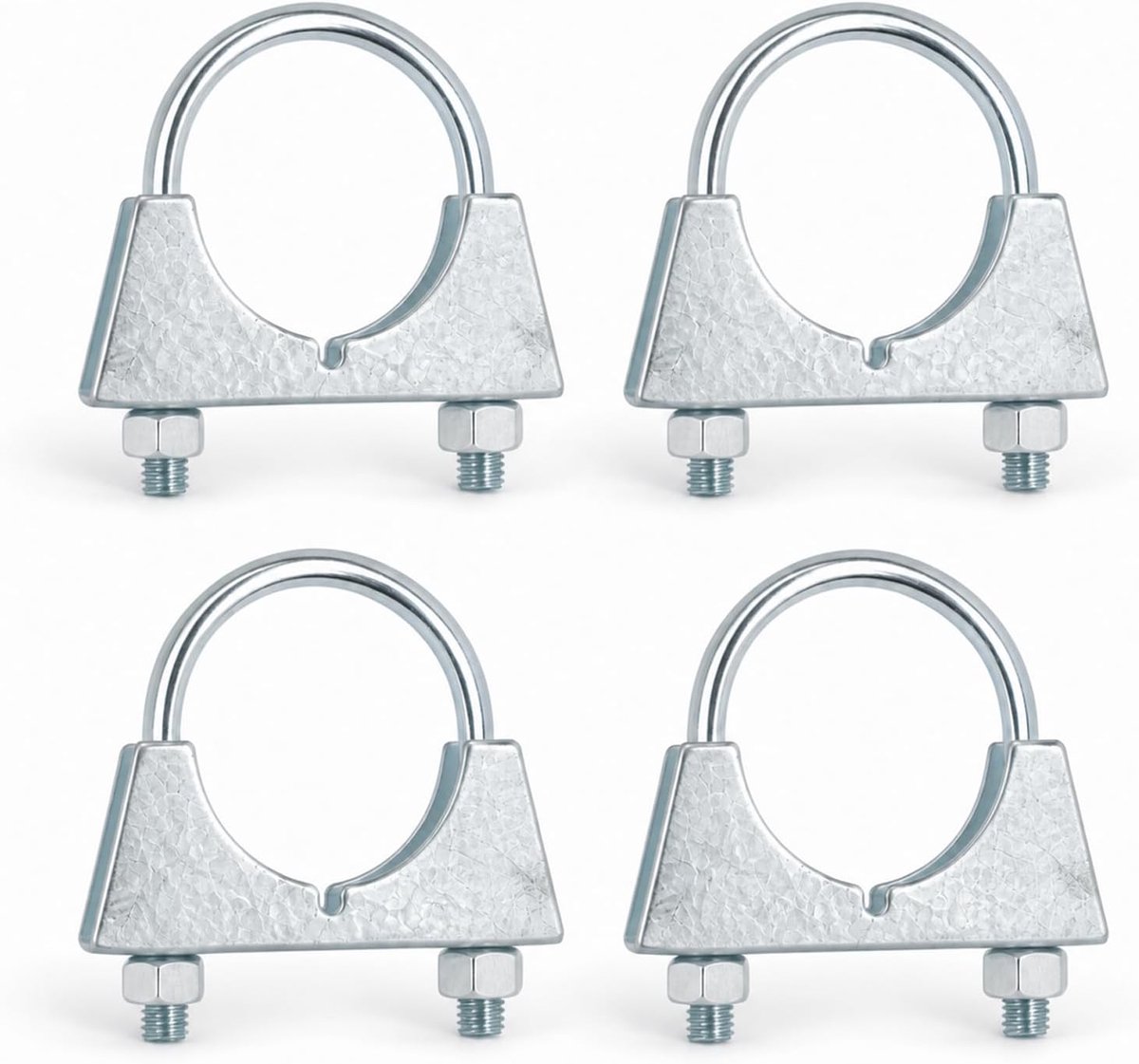 4PCS U-Bout Klem 48 mm, Verzinkte Beugelklem Voor Buizen, U Bolt Clamp Met Moeren en Platen, Ronde Buisklem Voor Uitlaatsystemen, Pijpverbindingen, Werkplaats en Industrieel Gebruik