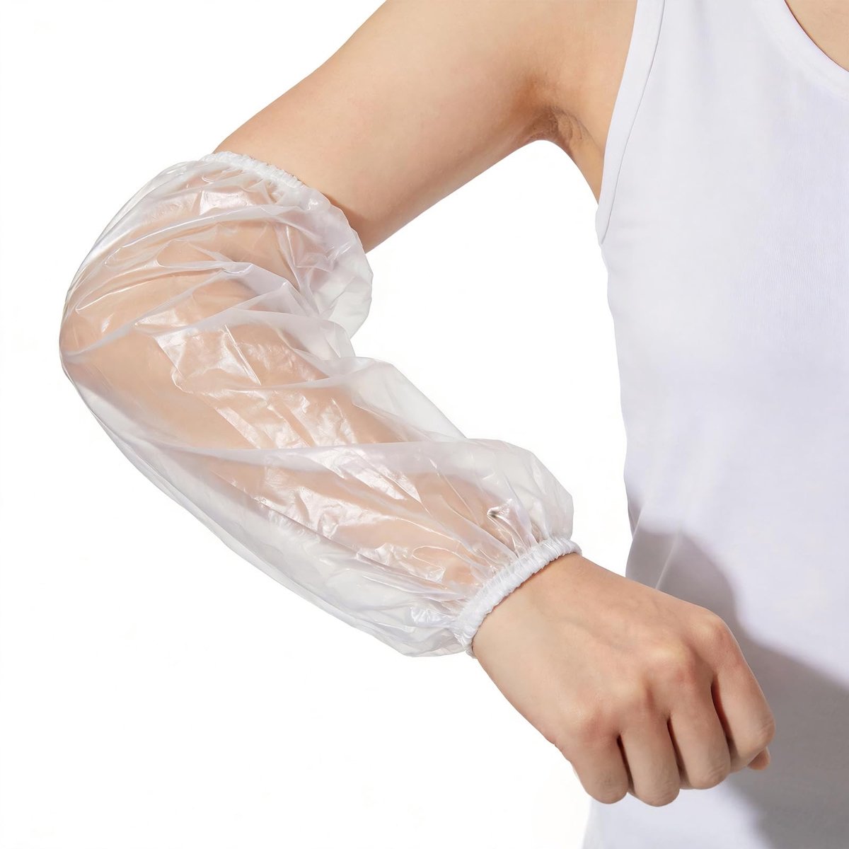 Wegwerpbare armbeschermers 100x - waterdicht LDPE - plastic armwarmers - ideaal voor huishoudelijk gebruik - SnelShoppen