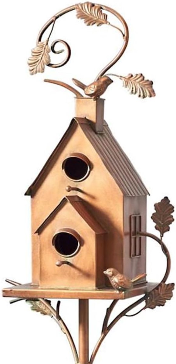Vogelhuis Feeder Met Paal, Art Cottage Stakes, Kolibrie Huis, Verontruste Vogelhuisje Tuin Decor voor Binnenplaats Achtertuin