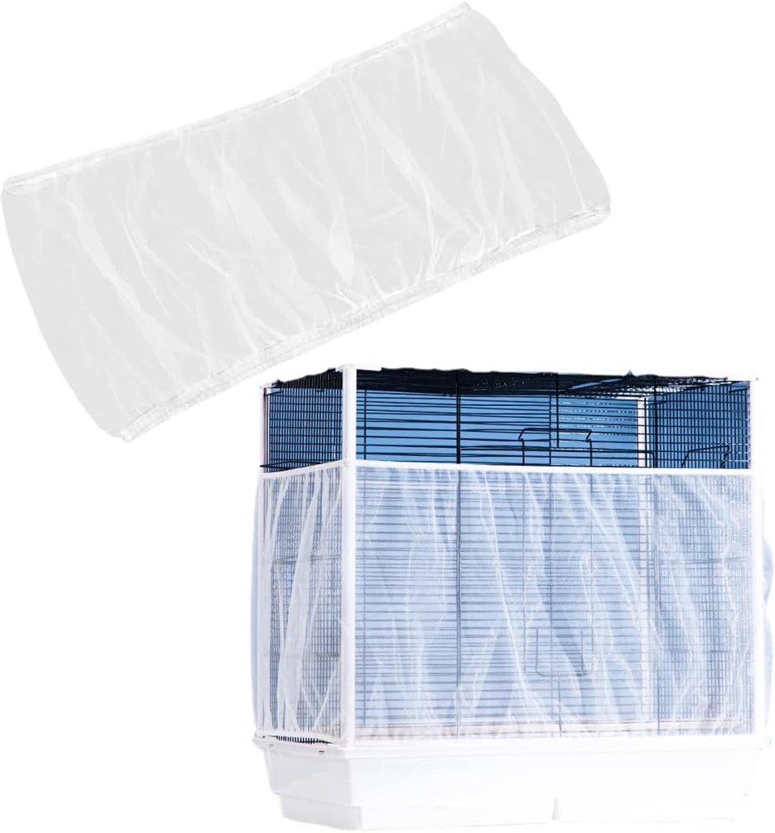 Parrot Nylon Mesh vogelkooihoes, vogelkooivanger, vogelkooi beschermend net (geschikt voor kooien met een omtrek van 150-180 cm)