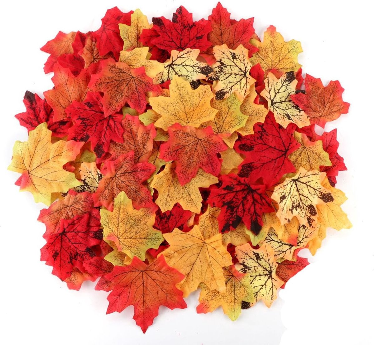 500 stuks esdoornbladeren, 8 cm decoratieve herfstbladeren, kunstmatige esdoornbladslinger, herfstbladeren, herfstbladeren decoratie, voor Thanksgiving, Kerstmis, herfstfeest tafeldecoratie