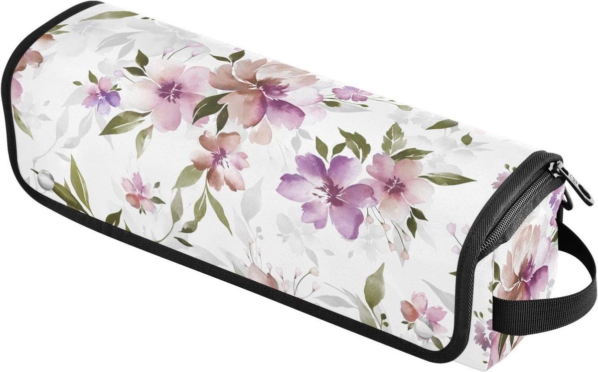 Krultang Reisetui - Haarstyling Tas - Veilig Opbergen - Hittebestendige Mat - 37x10x10 cm - Kleurrijk Patroon