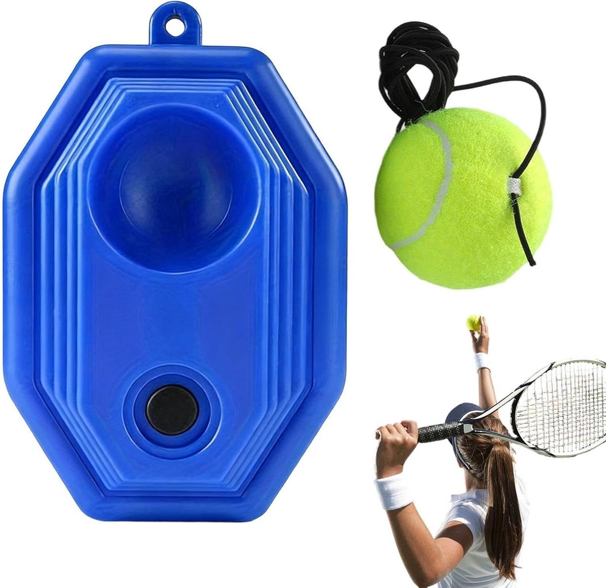 Tennis Trainingshaspel - Tennistrainer Solo - Tennis Oefenen - Realistische Wedstrijdvoorbereiding - 215 x 215 x 55 cm - Diamant
