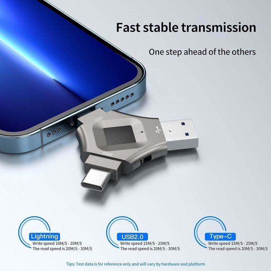 Vingerafdruk U-schijf - Data opslag - Veilige bestanden - 3-in-1 connectiviteit - 512 GB - Zwart — afbeelding 5