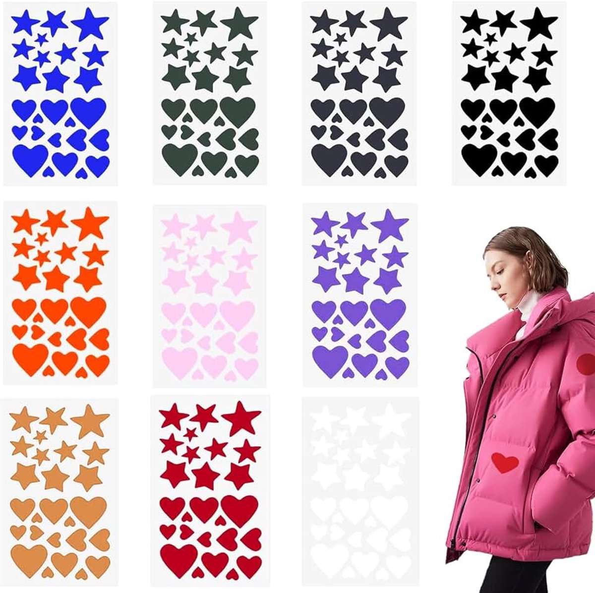 10 stuks, zelfklevend, wasbaar, voor het repareren van donsjacks, tenten, bovenkleding en slaapzakken (B)