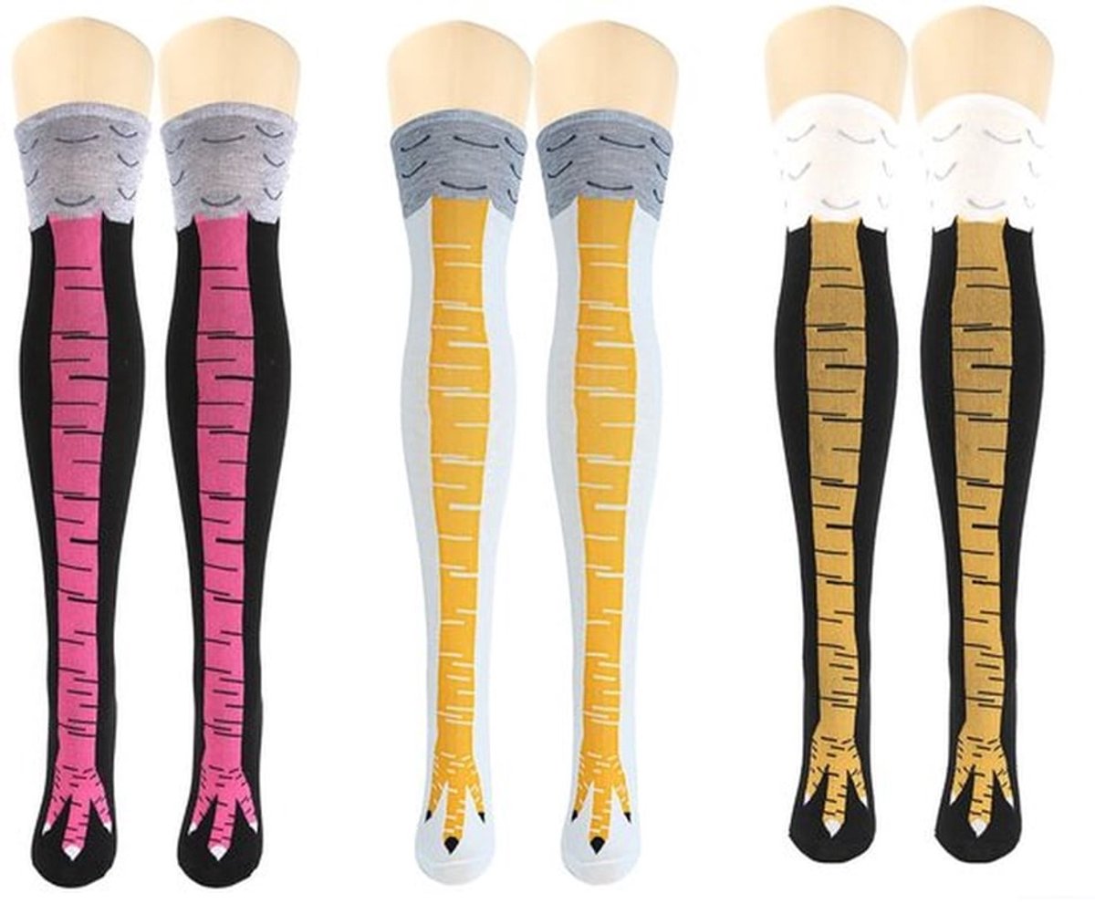 - Grappige Kippenpoot Sokken - 3D Cartoon Dierenpatroon - Cosplay Kousen tot de Knie - Uniek en Leuk - Comfortabele Sokken - Ideaal voor Fe..