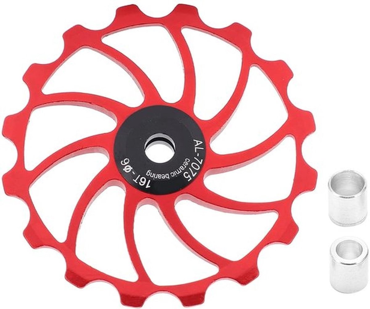- Achterderailleur Pully - Aluminium - Ceramische Lager - Rood - Fietsaccessoires - Optimale Prestatie - Geschikt voor Racefietsen - Kleur ...