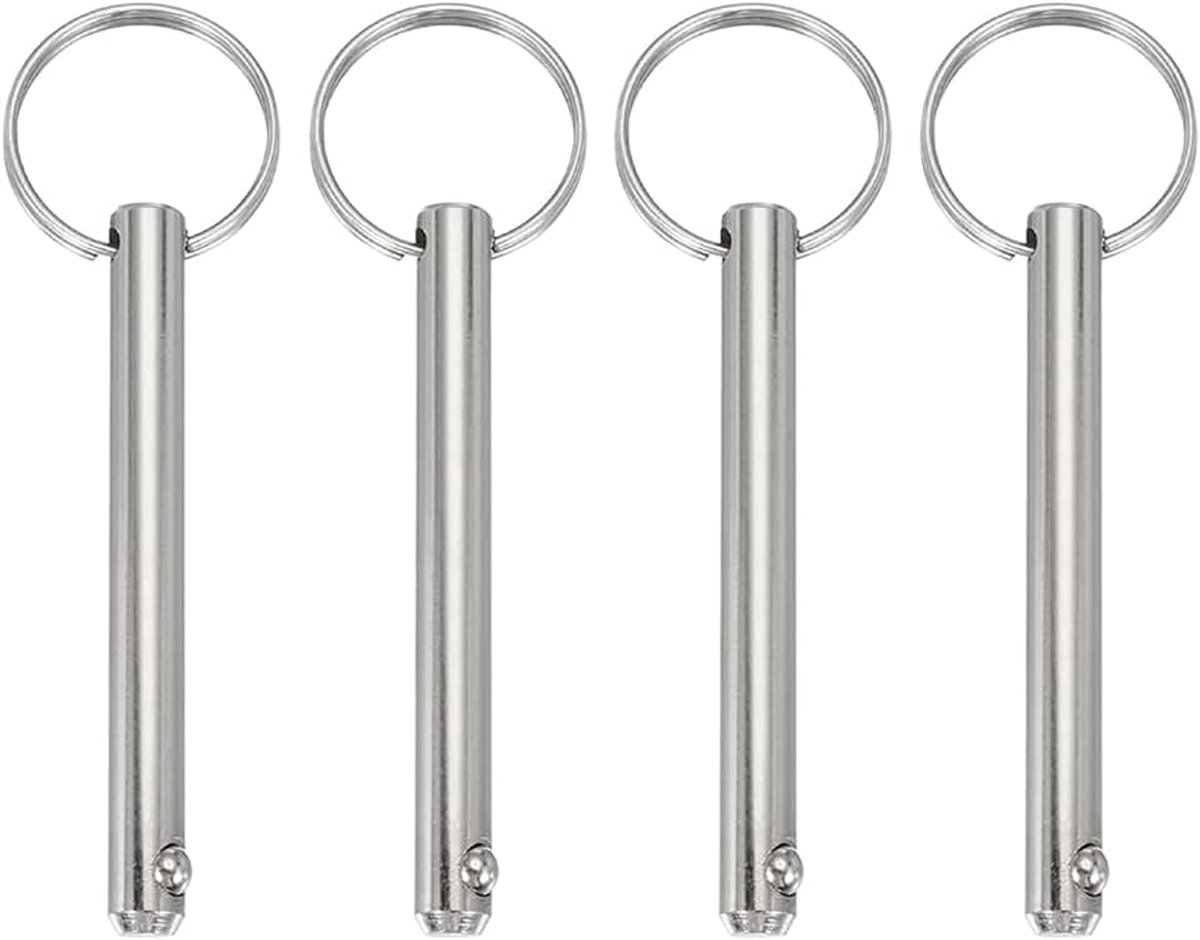 Snelspanpennen, diameter 8 mm, nuttige lengte 56 mm, totale lengte 95 mm, Bimini toppinnen, marine, hardware koolstofstaal voor bootaccessoires, verpakking van 4 stuks