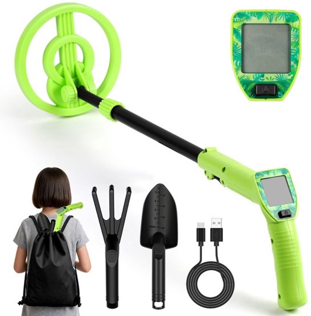 - Metaaldetector voor Kinderen - Oplaadbaar en Waterdicht - Met LCD Scherm - Geschikt voor Buitenactiviteiten - Leerzaam en Veilig - Perfec...