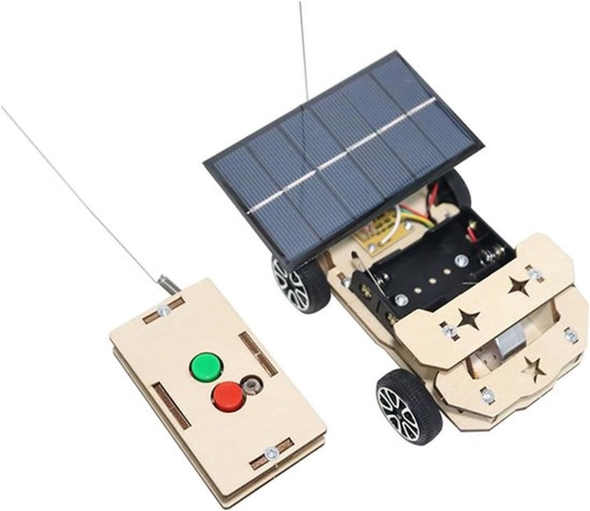 Draadloze afstandsbediening elektrische houten auto model voor kinderen - DIY bouwproject en educatieve wetenschap kits voor kinderen