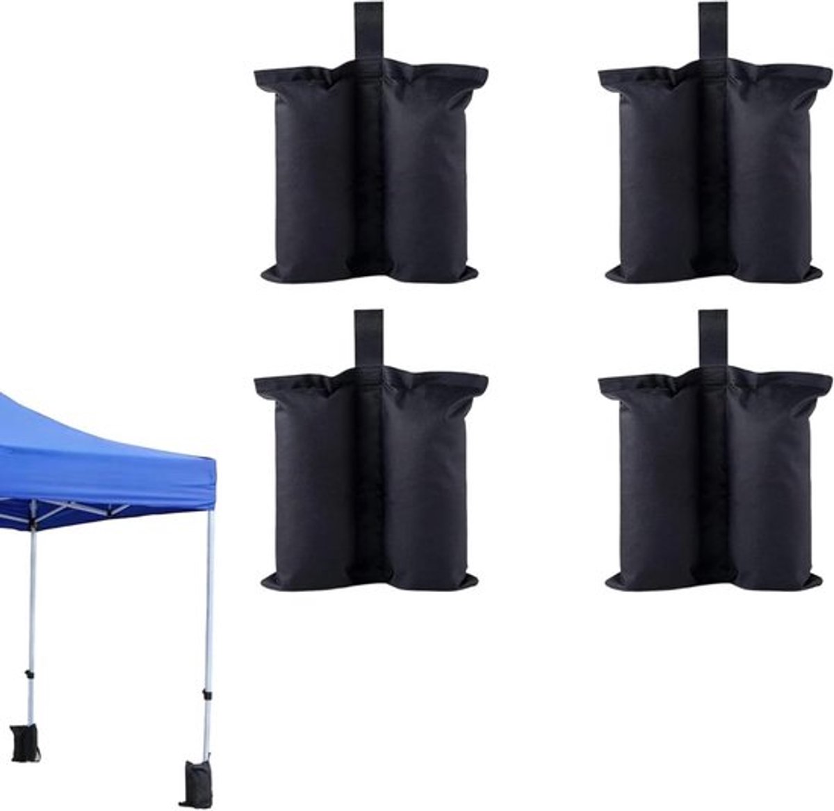 Set van 4 zakken voor industriële gewichten, partytenten en paviljoens - Tuintent accessoires met opbergzak (exclusief zand)