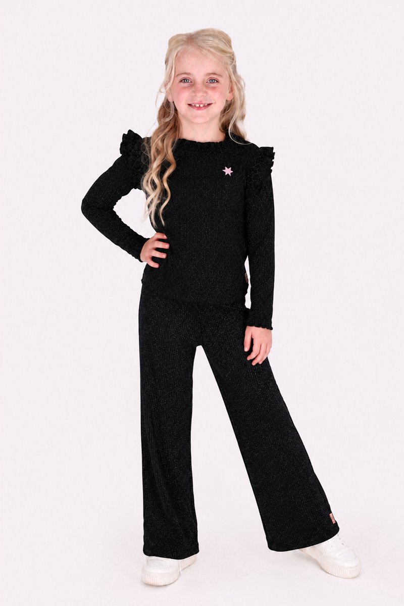 B.Nosy Y607-5614 Broek meisjes zwart - Maat 152