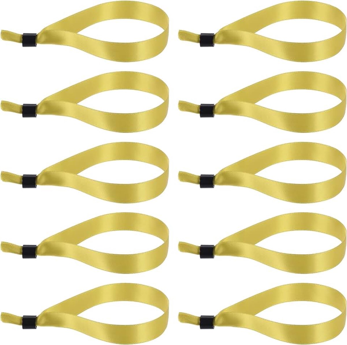 Wegwerp stoffen polsbandjes voor evenementen, 100 stuks verstelbare stoffen evenementpolsbandjes, gekleurde polsbandjes voor concertclubfeesten, goudkleurig, 35 x 1,5 cm