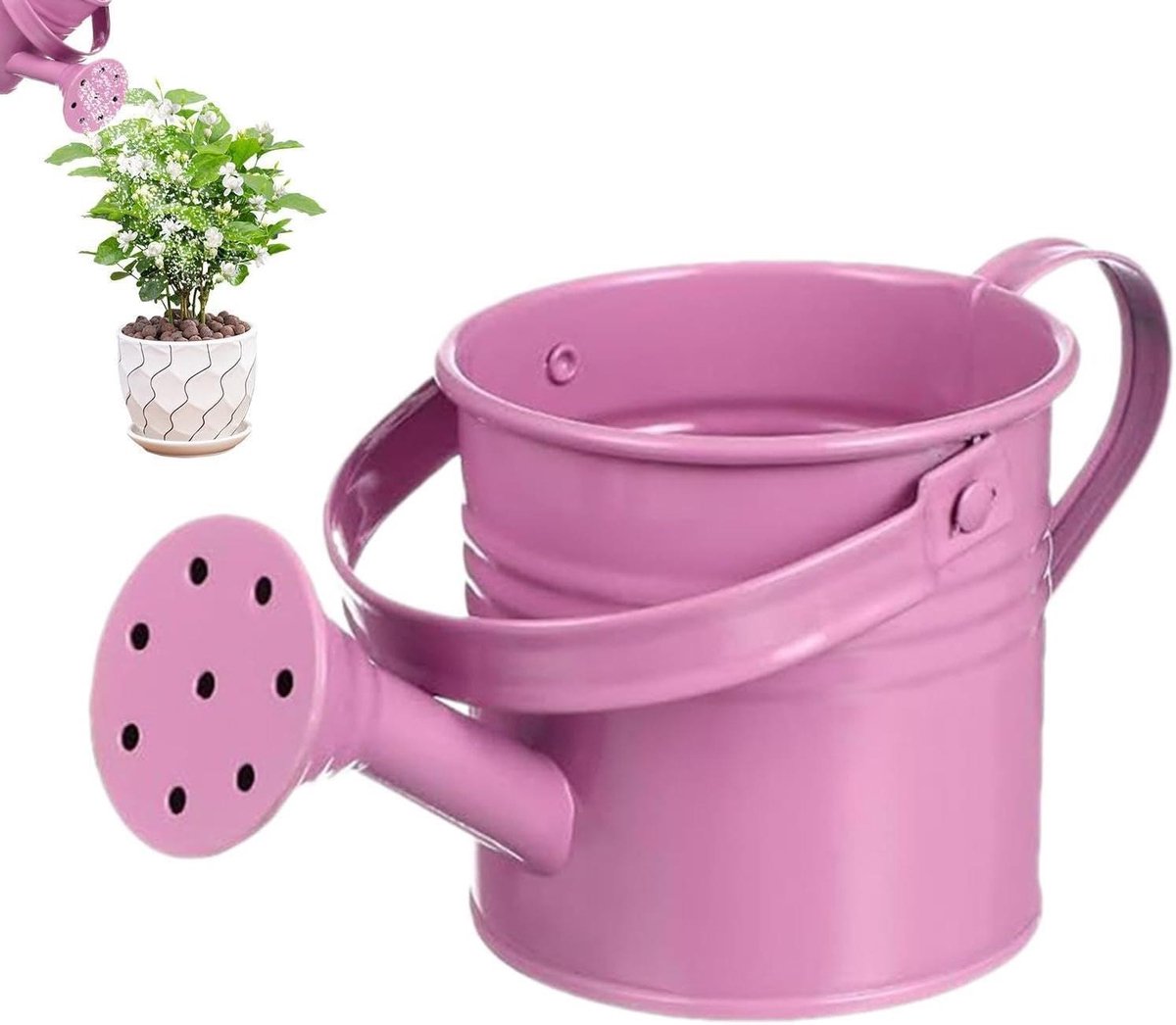 Gietpot Bloemcontainer - Tuin Gieter - Planten Water Geven - Roestbestendige Duurzaamheid - 8 x 8 x 8 cm - Roze