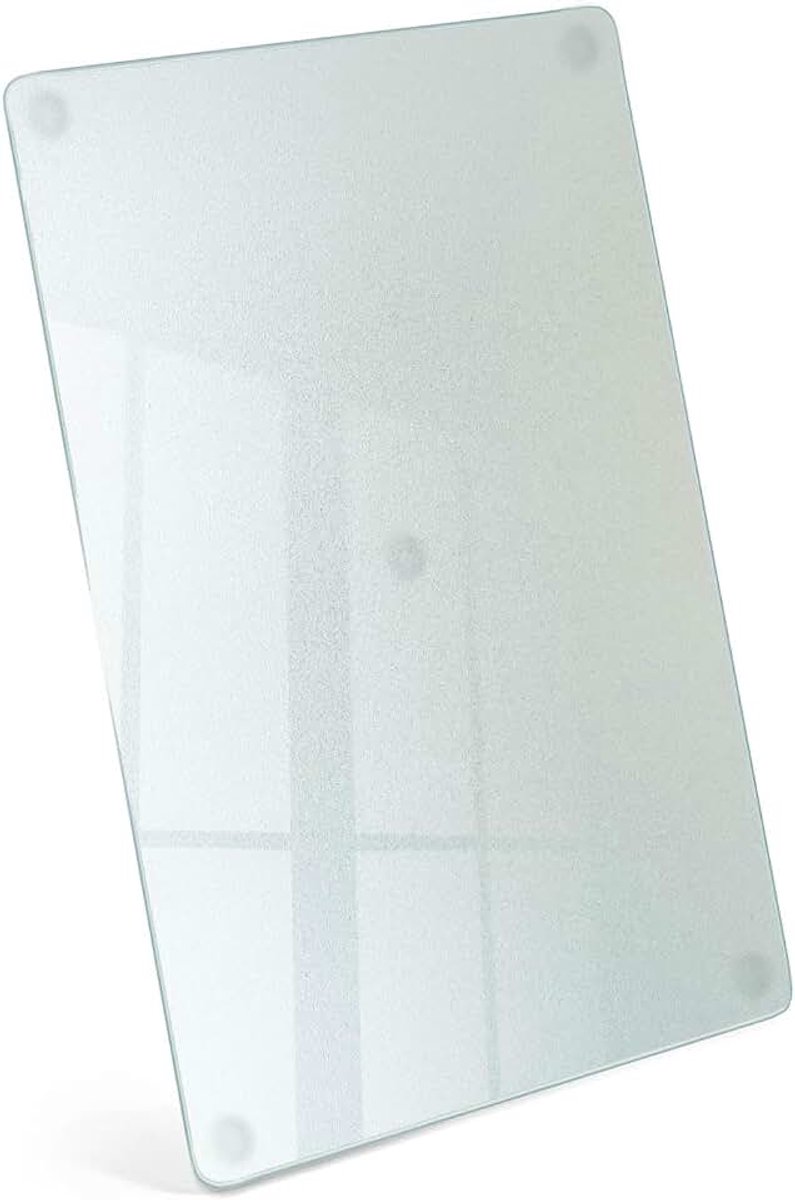Glass Glazen Snijplank Frosted Glass 52x30 cm Gepolijste Randen Hittebestendig Mat Glas Naar de Keuken Voedselveilig Symmetrisch Antislipvoetjes Bacteriebestendig Werkbladbescherming