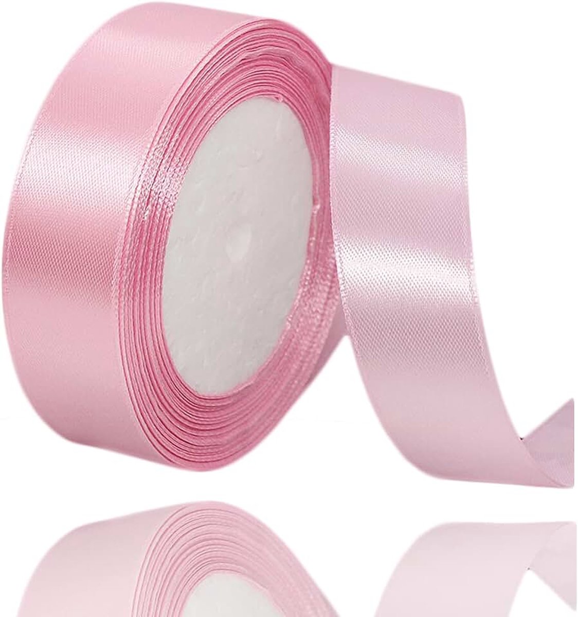 Linten 20 mm, 23 meter roze voor inpakken, knutselen, strikken maken, bloemistboeketten, doe-het-zelf naaiprojecten, verjaardag, babyshower en bruiloftsfeest, taartdecoraties
