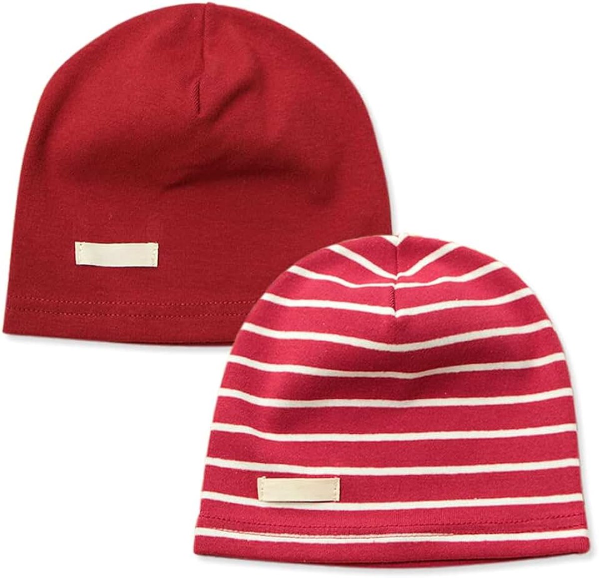 Baby Beanie Hoeden Super Zacht 100% Katoen Baby Meisjes Gebreide Streep Muts Unisex Baby Essentiële Petten Pakket 2
