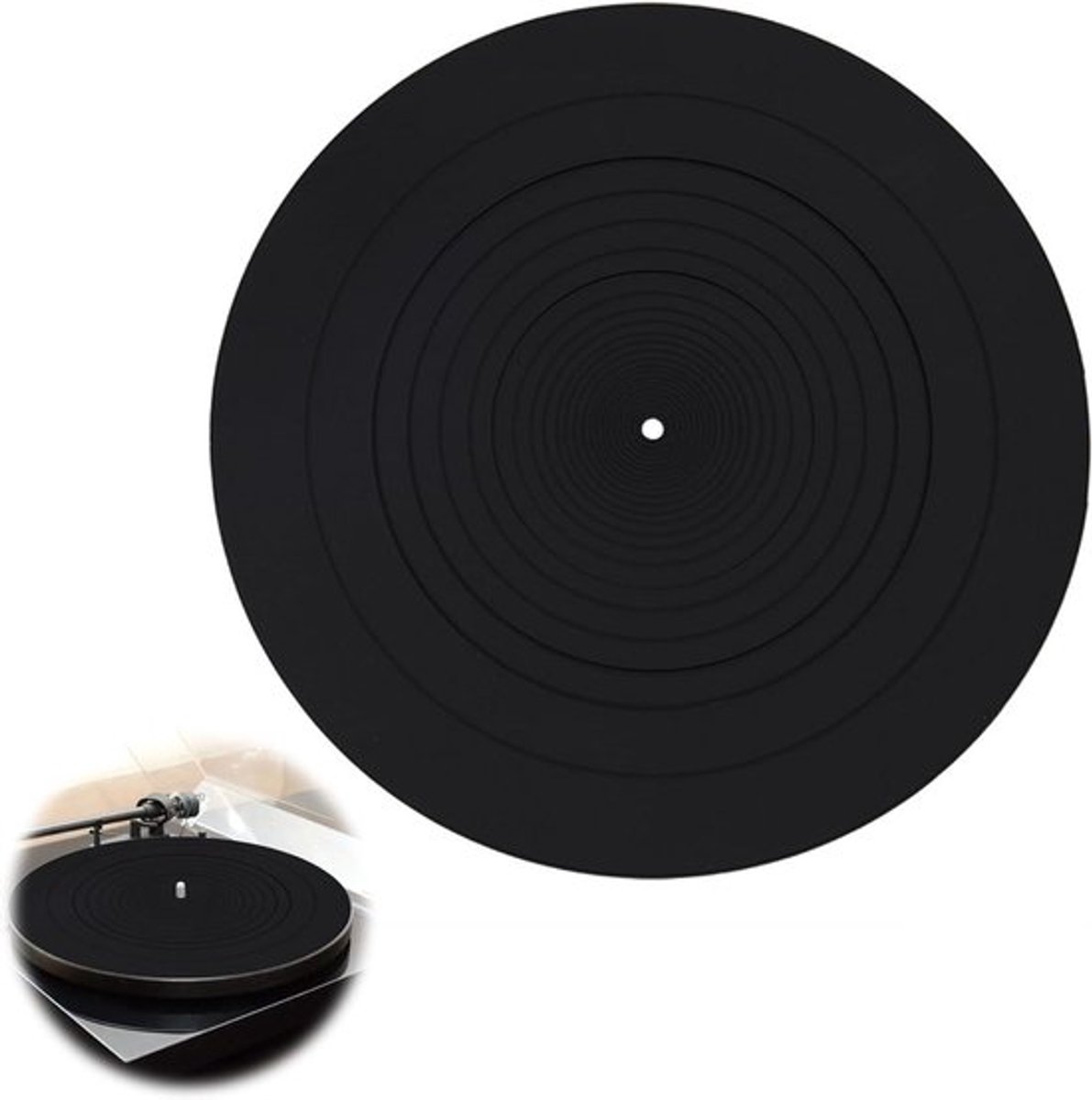 Platenspeler Mat 30cm - Antistatisch en Antislip - Silicone Draaitafelmat - Vervangende LP Slipmat