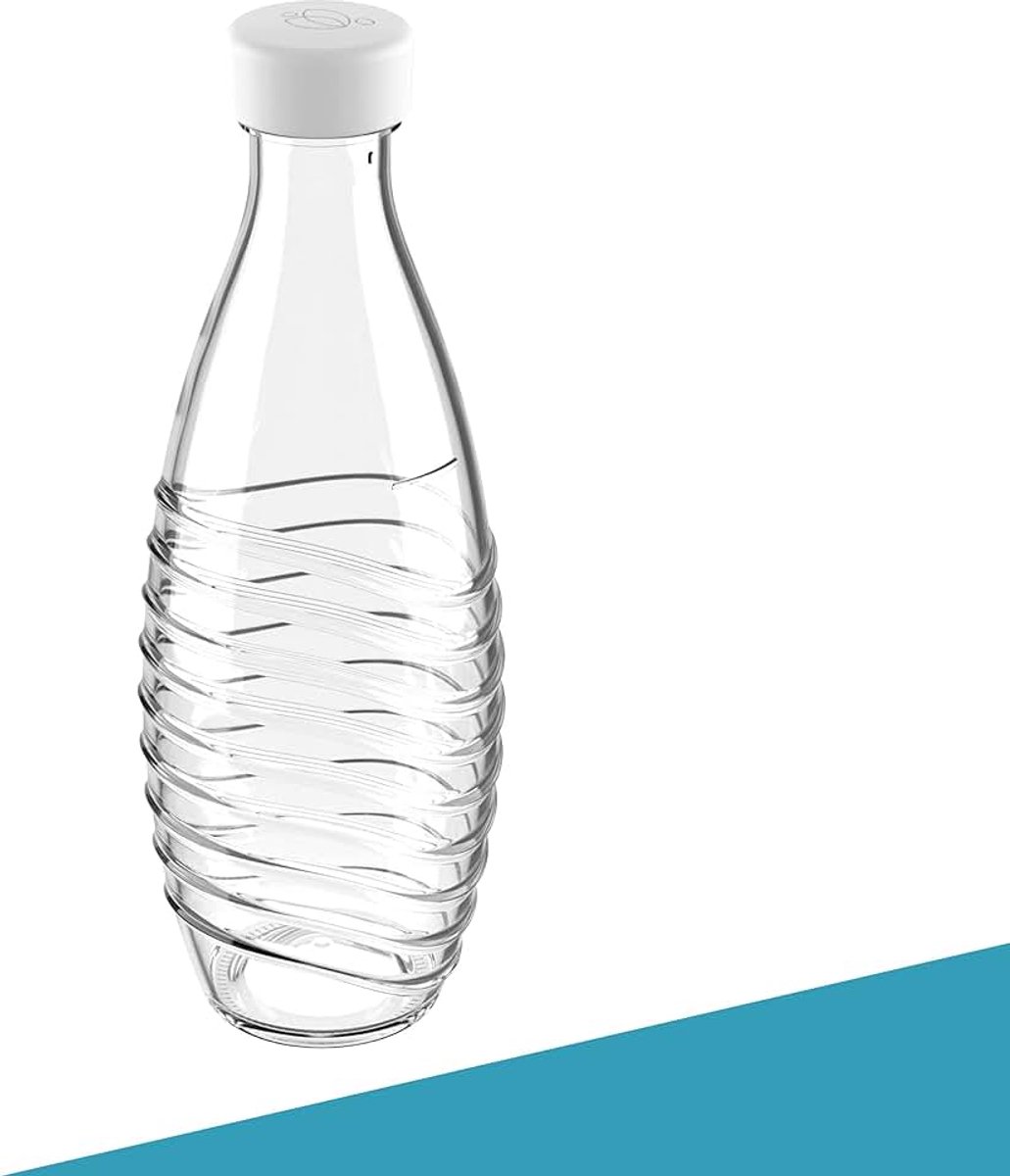 2 x premium flessendeksels voor SodaStream Crystal flessen, hoogwaardig deksel in prachtige kleuren, lekvrij en vaatwasmachinebestendig, accessoires in luxe geschenkverpakking (wit)