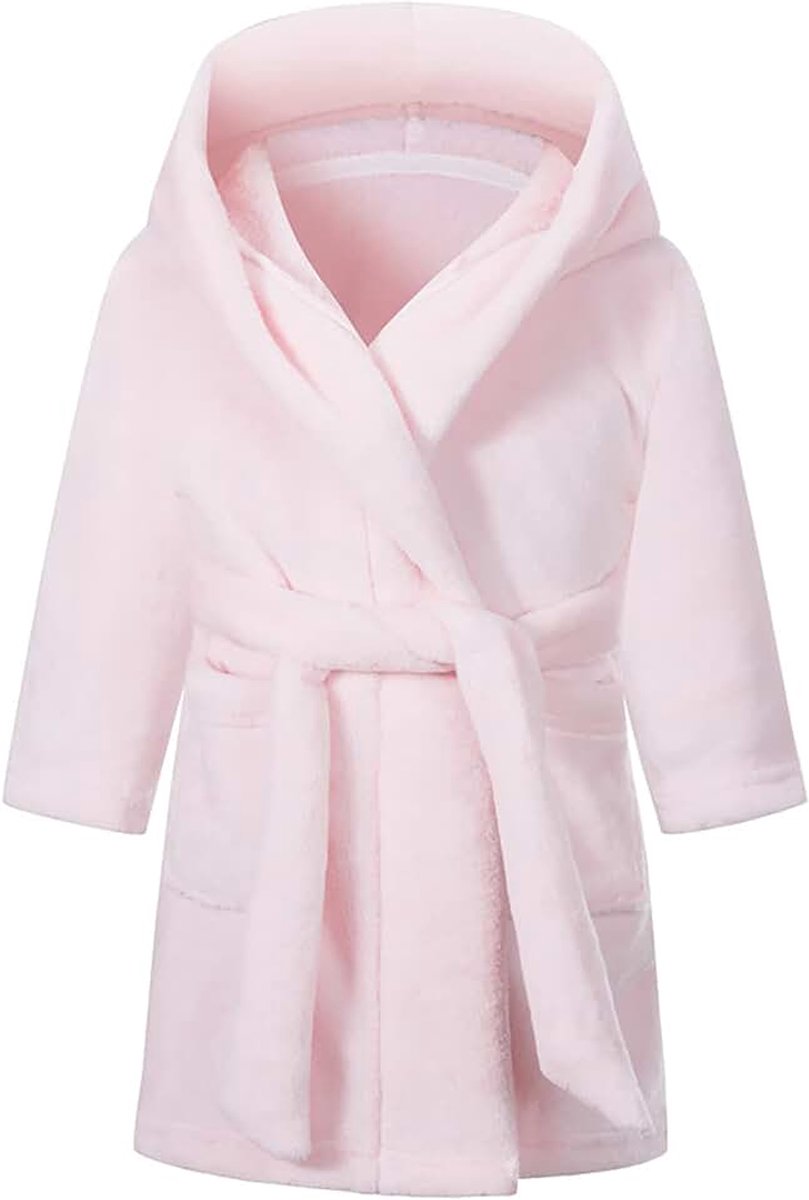 Badjas voor jongens, uniseks, kinderbadjas, zachte flanellen fleece badjas voor kinderen van 1-12 jaar