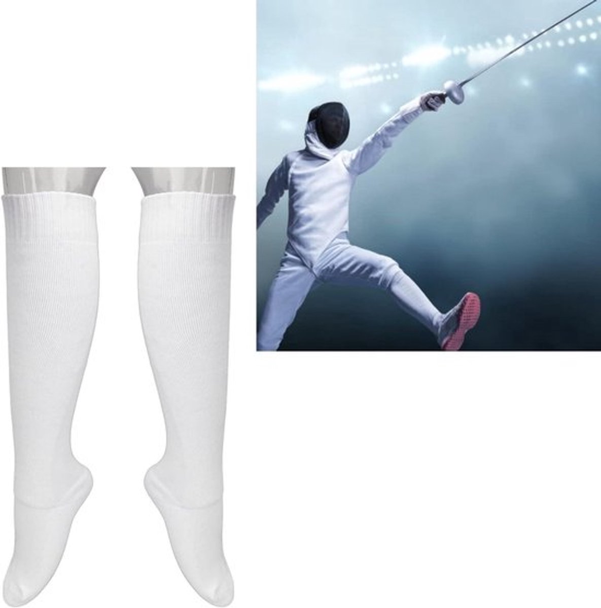 2-pack Verdikte Ademende Katoenen Hoge Buis Sokken - Unisex - Stretch Manchet - Atletische Kousen - Epee Saber Folie - Mannen Vrouwen Jeugd