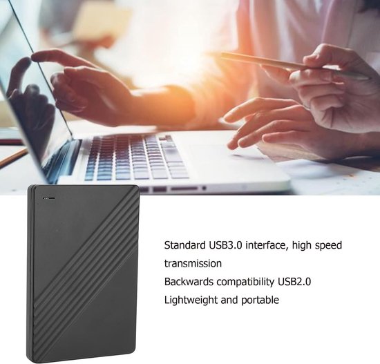 Externe Harde Schijf - Draagbare Opslag - Bestanden Opslaan - Ultradun Aluminium - 500 GB - Zwart — afbeelding 3
