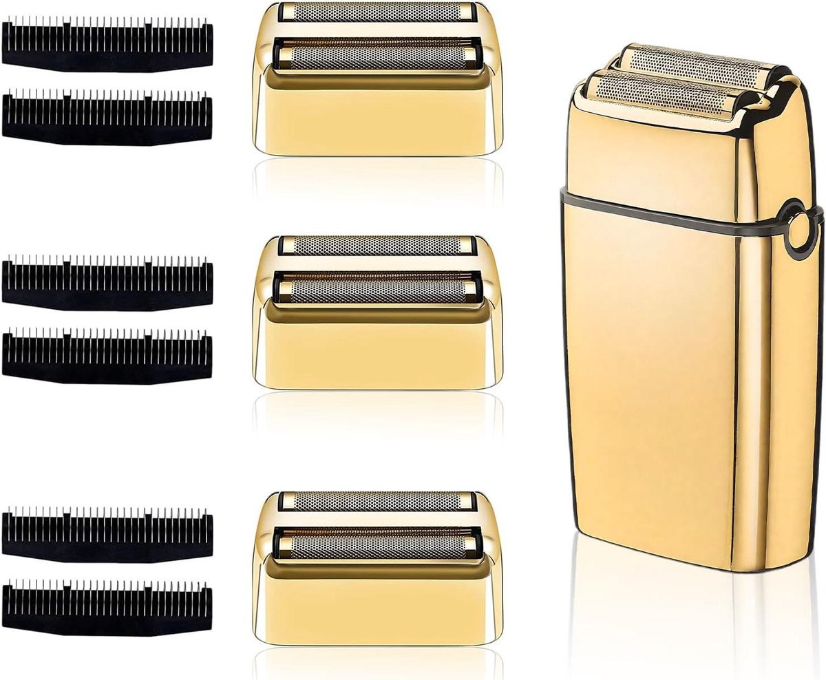 Scheermesje Vervangingsset - Scheerfolie Set - Glad Scheren - Precisie Roestvrij Staal - 3 Stuks - Goud