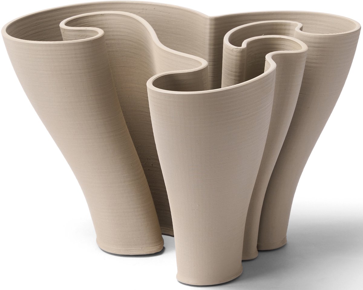 Studio RAR Vaas Blossom Small - Vaas keramiek - Taupe - H 18,5 cm