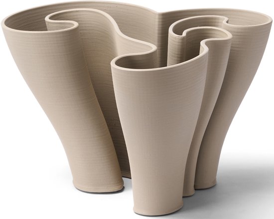 Studio RAR Vaas Blossom Small - Keramische vaas - 3D Geprint - Taupe