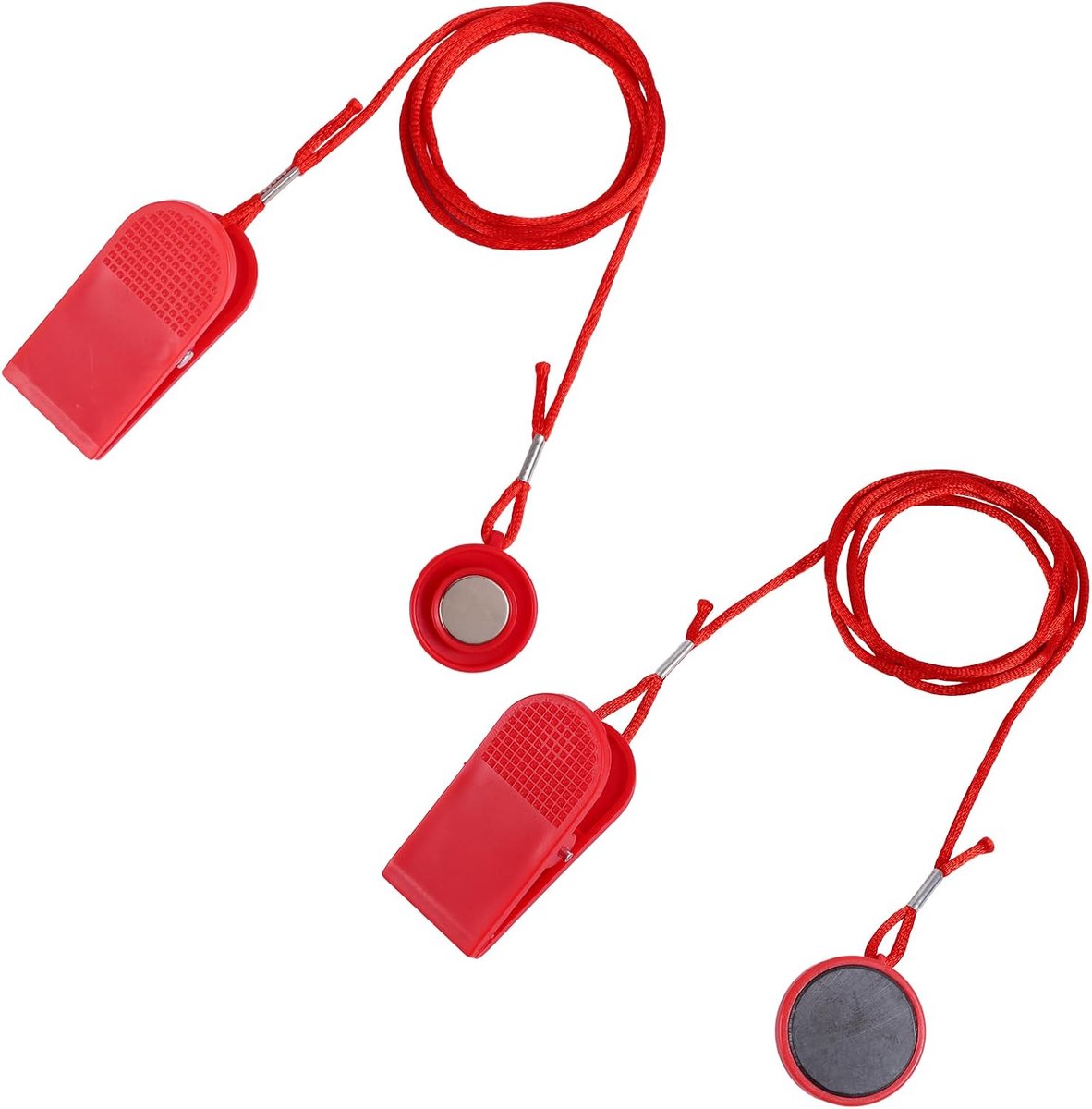 Lasuroa 2 Stuks Universele Magnetische Veiligheidssleutels, 2 Stijlen Sleutelvervanging voor Loopbanden Ronde Magnetische Veiligheidsschakelaar Noodstopmagneten voor Loopbanden