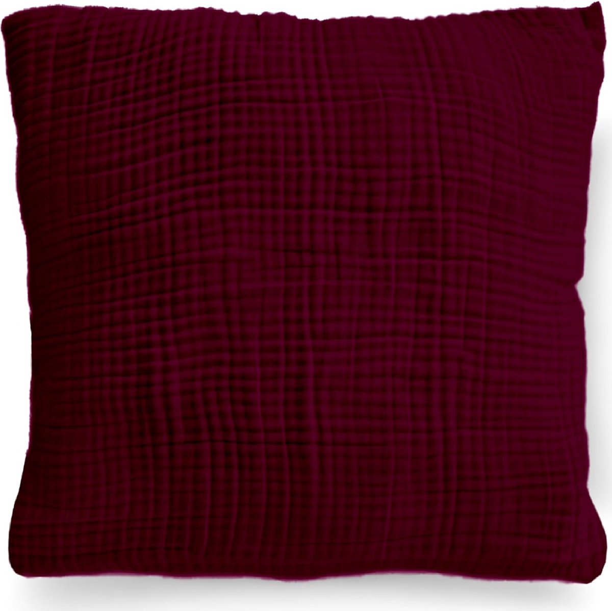 Biologische mousseline Double Gauze kussensloop 50 x 50 cm voor kinderen en volwassenen, ÖkoTex gecertificeerd, zachte kussensloop GOTS-certificering, kussenhoes, Claret