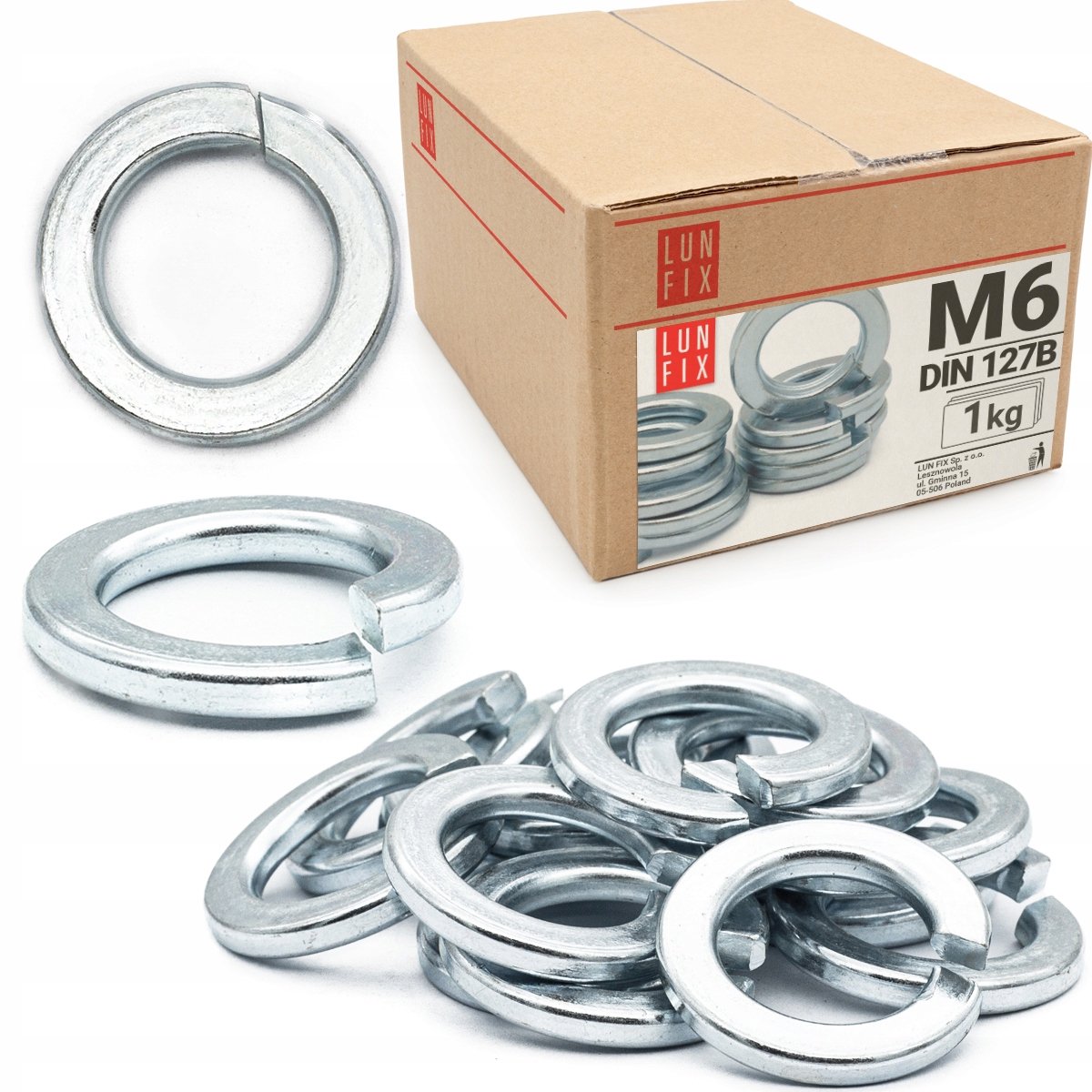 LUN FIX - Platte veerring M6 verzinkt DIN 127 - 1kg