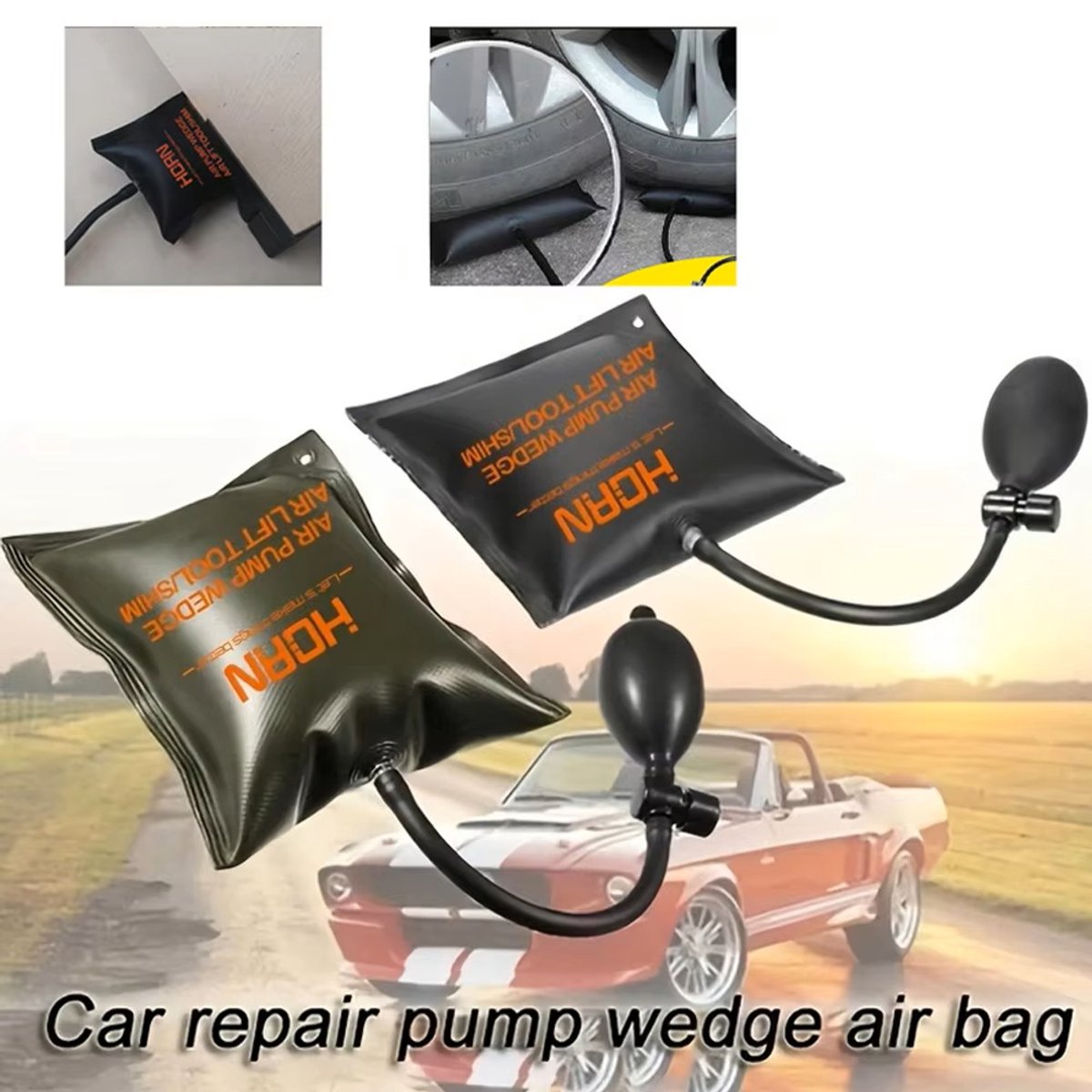 Han-Bar® Luchtpomp Wig - Opblaasbaar - Airbag - Deur - Ramen - Auto - Krachtig - Installatie Uitlijning Reparatie Tool Deur raam installatie