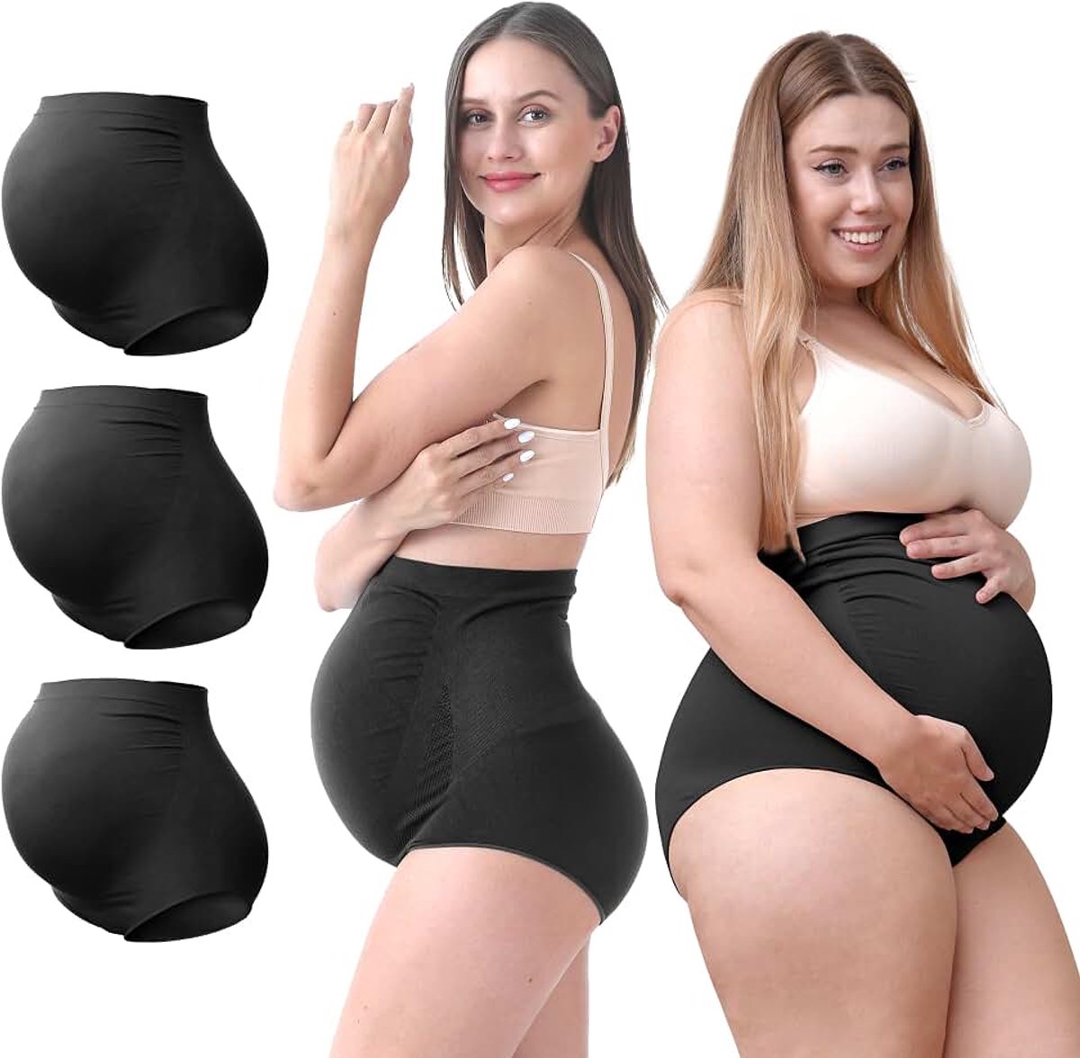 Vrouwen Zwangerschap Hoge Taille Ondergoed Zwangerschap Naadloze Zachte Hipster Slipje Over Bump