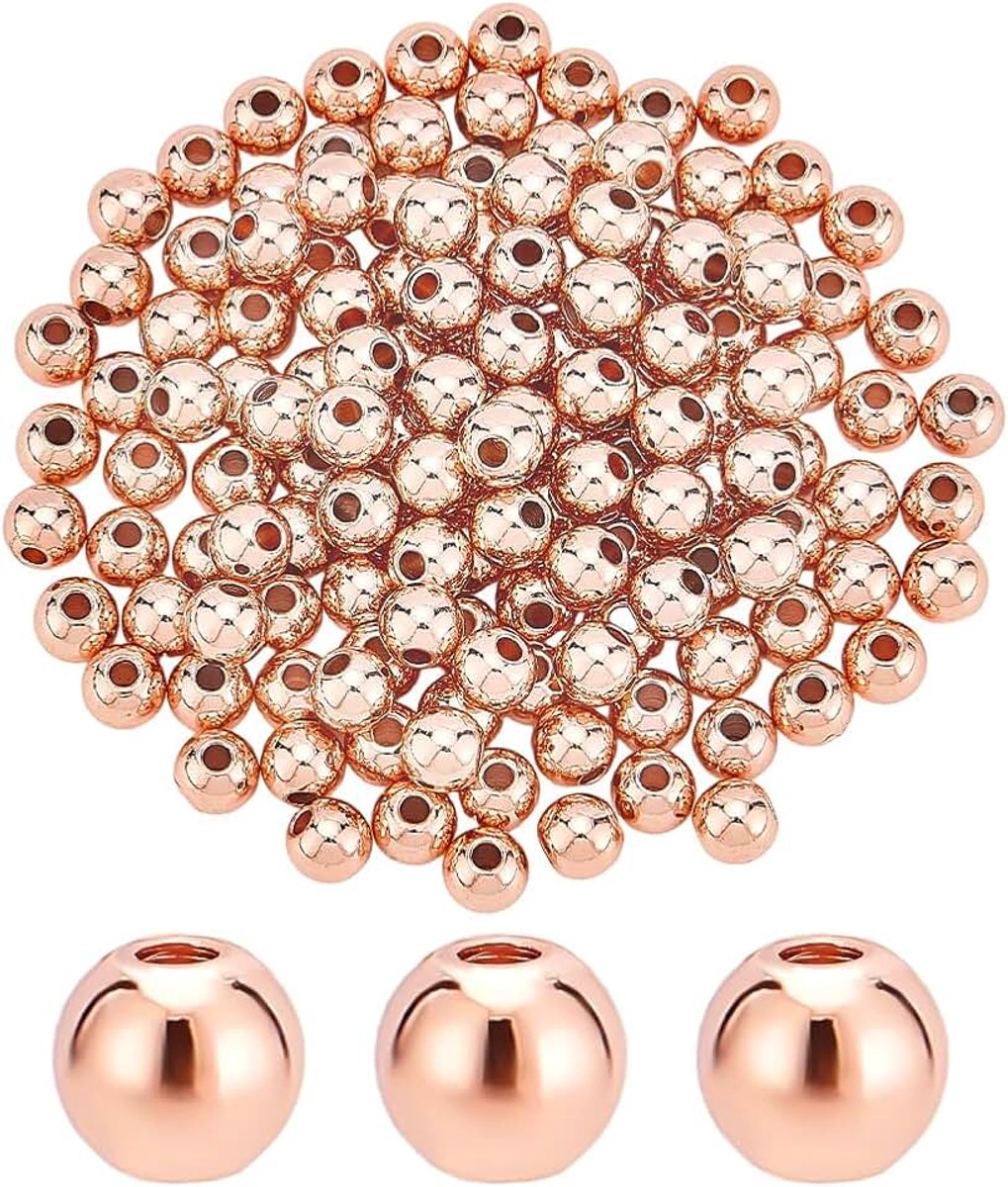 Kralen 14K rosé vergulde spacer kralen rondelle metalen armband kraal stapelbare losse spacer kraal voor armband ketting oorbel sieraden kralen ambachtelijke maken