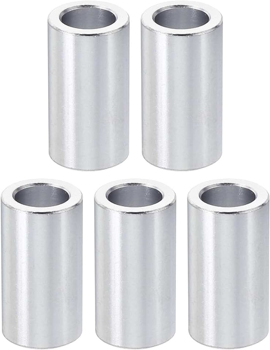 M10 Aluminium Spacers, 5 Stks Metalen Spacer Aluminium 10.2mm ID x 16mm OD x 30mm L Aluminium Spacer Schroef Standoff Ronde voor 3/8 "M10 Schroefbouten