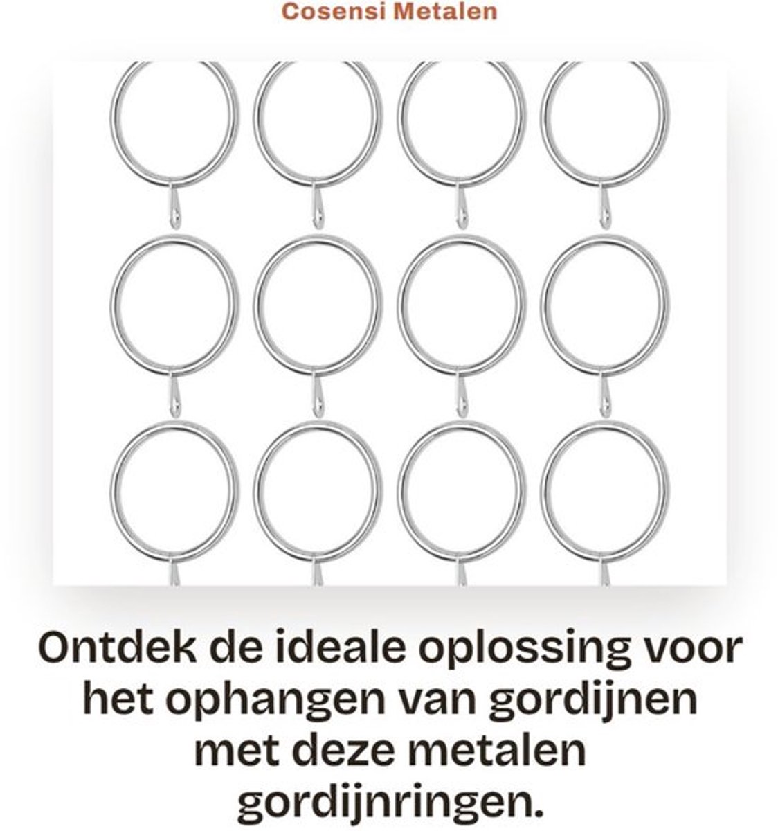 Gordijnringen 50 Stuks - Metalen Ringen - Binnendiameter 38 mm - Geschikt voor Gordijnroedes 30-35 mm - Duurzaam - Zilver - Gordijnhaken