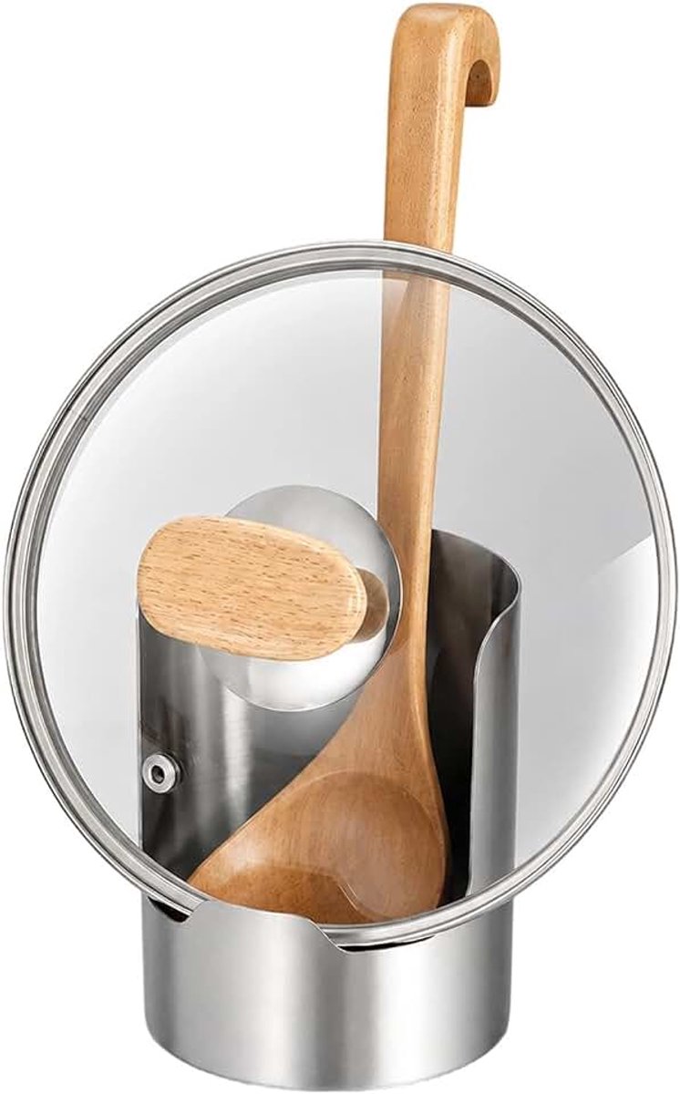 Tijdens Het Koken Roestvrijstalen verticale organizer voor | Pannendekselhouder En Lepelsteun Voor Restaurant, Appartement, Rv, Campers, De Snijplank En Keukentangen