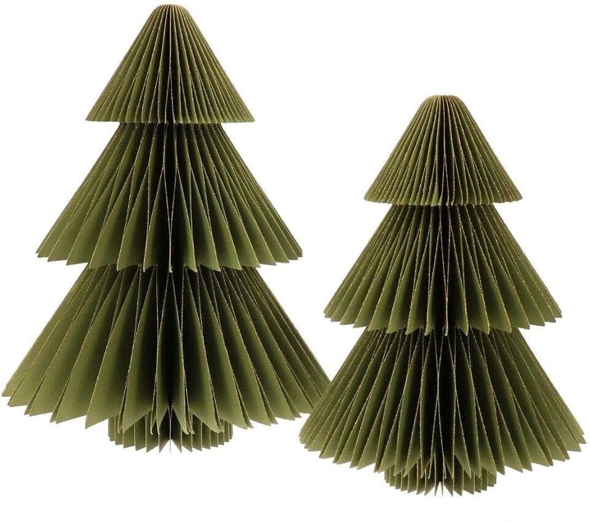 Bomen van Papier Olijfgroen Set van 220/25 c M Kerstversiering 3D Kerstboo M Handgemaakt uit Papier Kerstdecoratie voor binnen