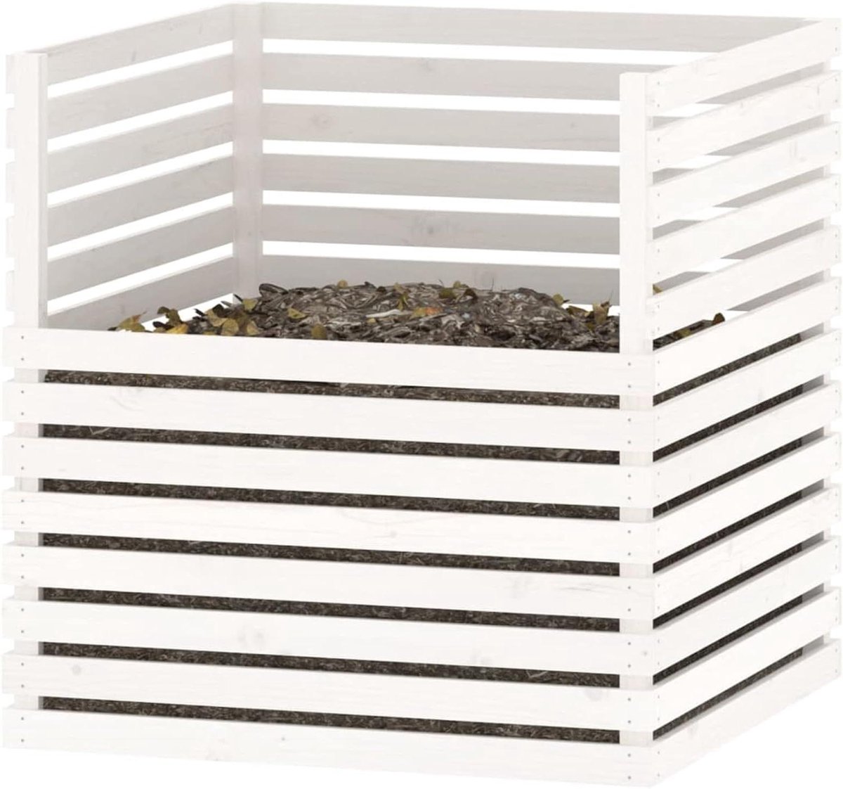 Compostbak Tuin - Afvalbak Compost - Organisch Afval Verwerken - Massief Grenenhout Frame - 100 x 100 x 102 cm